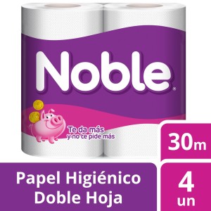 NOBLE PAPEL HIGIENICO 4x30mts DOBLE HOJA
